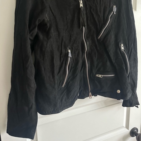 ALLSAINTS Iro Biker Jacket 100% Goat Suede - Picture 7 of 15